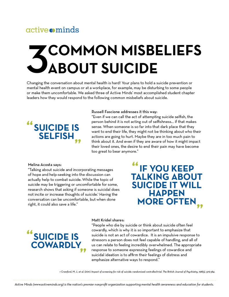 3 Misbeliefs About Suicide