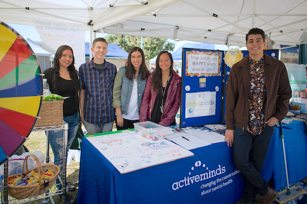 students tabling for active minds