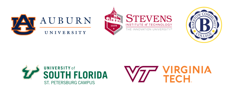 Logos for the 2021 Active Minds Healthy Campus Award winners