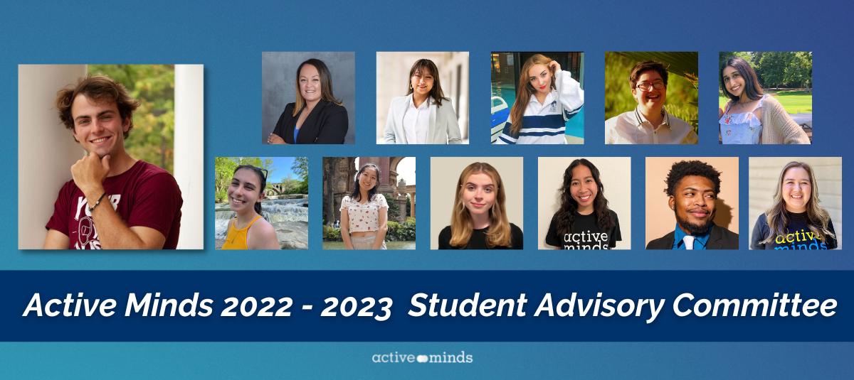 Headshots of the 2022-23 Student Advisory Committee with text below reading 